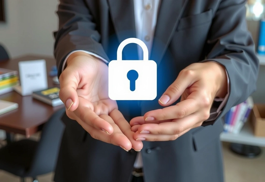 Simbol protecție date și partajare securizată